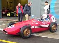 Armand Giglio warms up the Dagrada in the Monza pits.