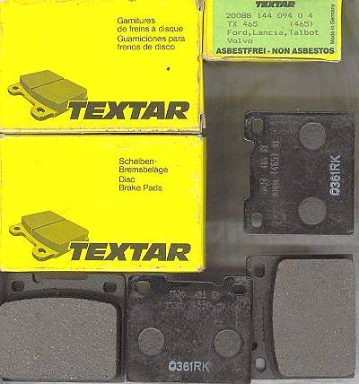 Textar pads for Fulvia S2/3 rear brakes